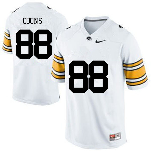 Men Iowa Hawkeyes #88 Jacob Coons College Football Jerseys-White - Click Image to Close